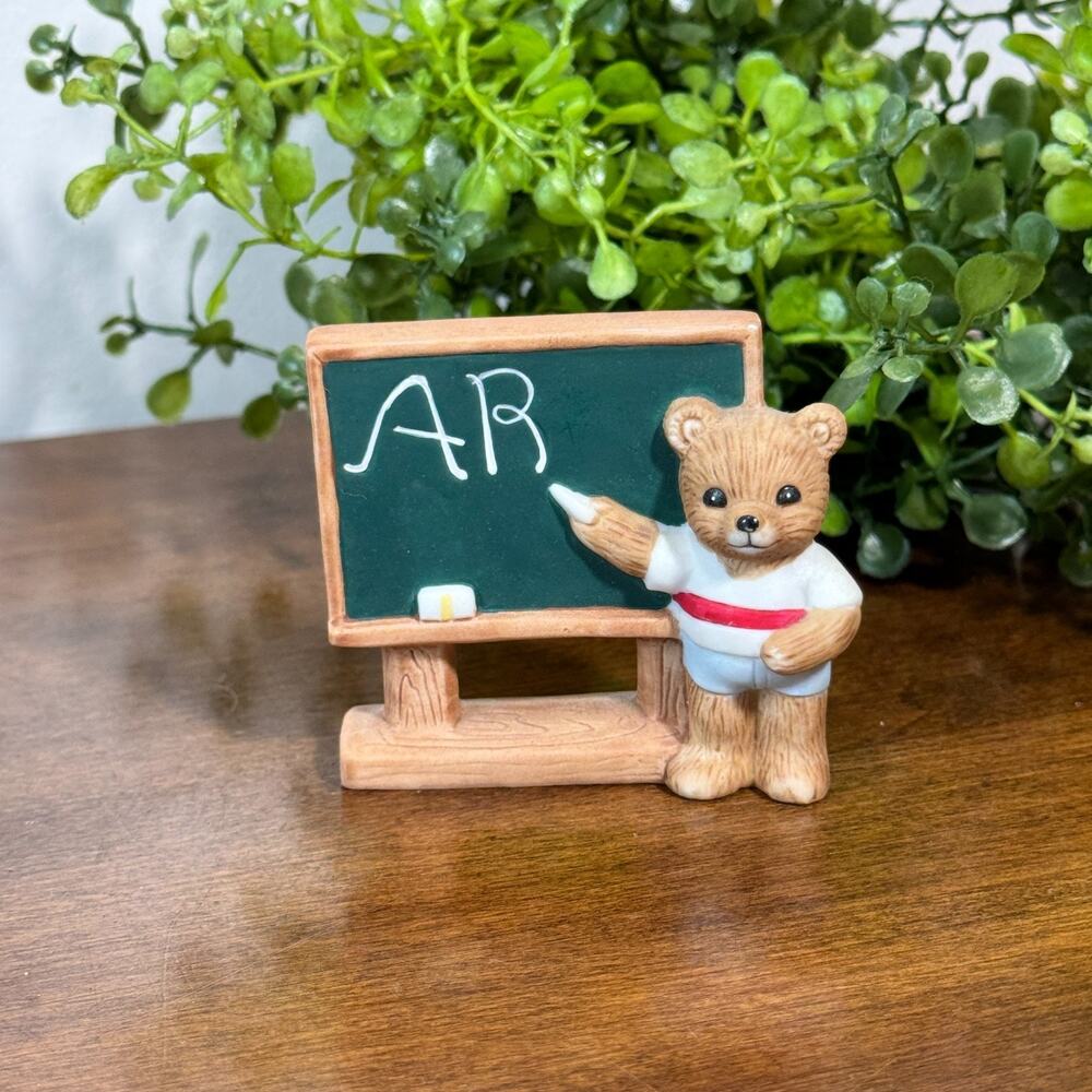 HOMCO Home Interiors Bear with Chalk Board at School Porcelain Figurine #1409